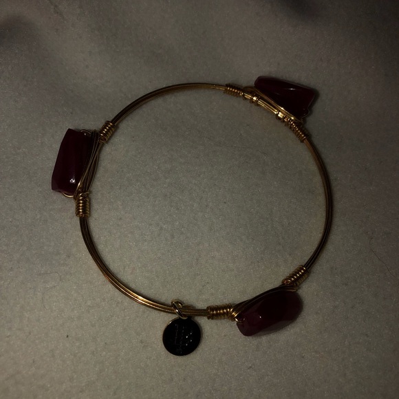 Gold and purple bangle bracelet - Picture 4 of 4